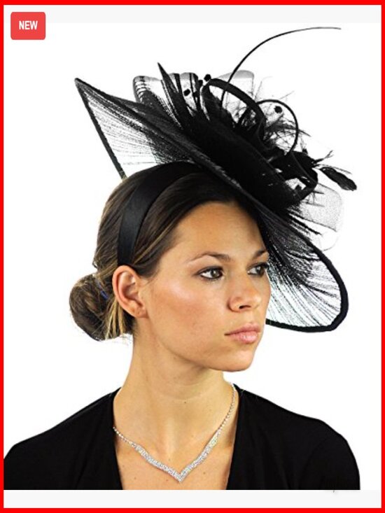 Sinamay Fascinator Hat with Feather Flower Design for Cocktail Parties main image 4
